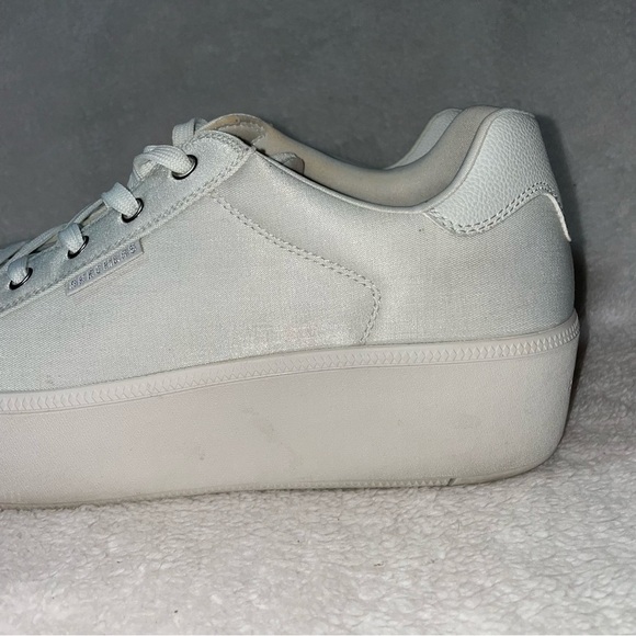 Skechers Plateau Vegan Chambray Lace Up Platform White Size 11 - Picture 5 of 14